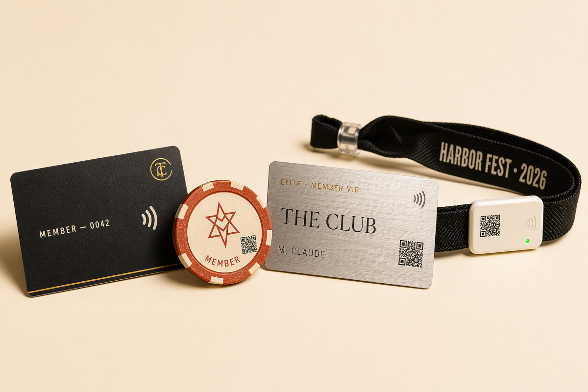 Loyalty Chips rewards card, chip, sticker, and countertop stand product family